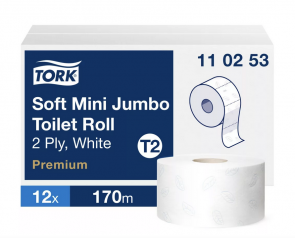 Hârtie Igienică rolă, Premium Soft - Tork - mini jumbo, 12 buc