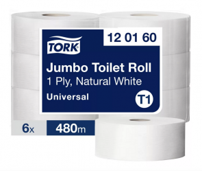 Hârtie igienică rolă - Tork jumbo Universal - 1 strat, 6 buc.