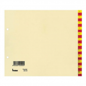 Separatoare carton Bene, A – Z, A4, 24 file, 19 × 23,5 cm, crem